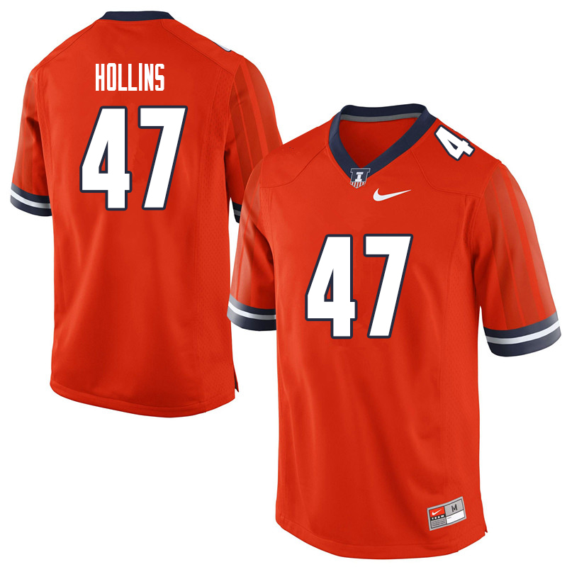 Men #47 Jacob Hollins Illinois Fighting Illini College Football Jerseys Sale-Orange